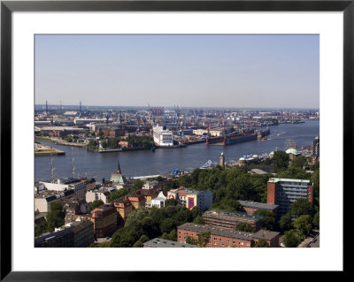 A View Over The City And Port From Michaeliskirche, Hamburg, Germany by Yadid Levy Pricing Limited Edition Print image