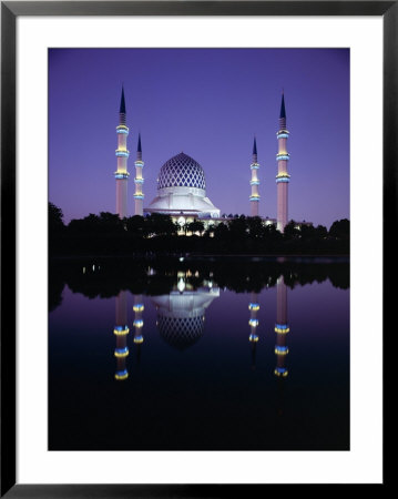 Reflection In Tranquil Water Of The Sultan Salahuddin Abdul Aziz Shah Mosque by Gavin Hellier Pricing Limited Edition Print image