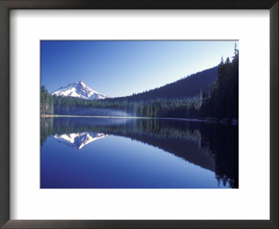Boat On Frog Lake With Mt. Hood In Background, Oregon, Usa by Janis Miglavs Pricing Limited Edition Print image