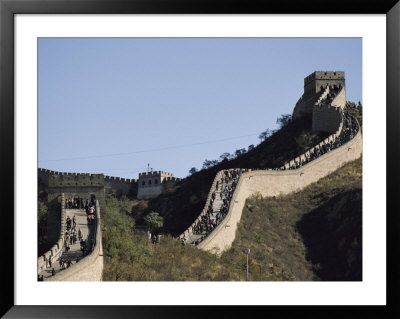 Tourists Walk Along A Section Of The Great Wall Of China by Gordon Wiltsie Pricing Limited Edition Print image