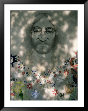 Portrait Of John Lennon Painted On Wall, Prague by Barbara Benner Pricing Limited Edition Print image