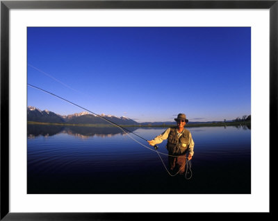 Fly Fishing On Ninepipes National Wildlife Refuge, Mission Valley, Montana, Usa by Chuck Haney Pricing Limited Edition Print image