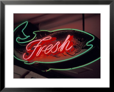 Fresh Fish Sign At Pike Place Market, Seattle, Washington, Usa by John & Lisa Merrill Pricing Limited Edition Print image