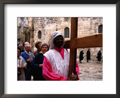 Christian Pilgrims In Easter Procession, Jerusalem, Israel by Michael Coyne Pricing Limited Edition Print image