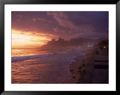 Beach At Sunset, Rio De Janeiro, Brazil by Jeff Dunn Pricing Limited Edition Print image