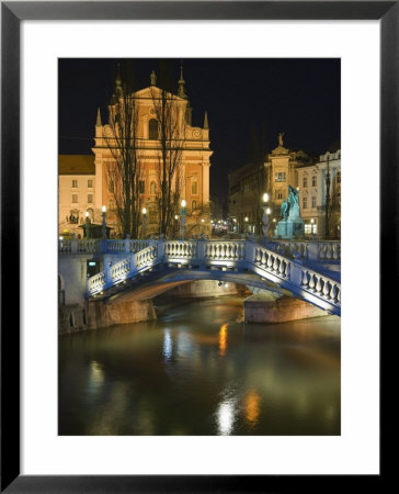 Tromstovje Triple Bridge Over The River Ljubljanica, Slovenia, Eastern Europe by Chris Kober Pricing Limited Edition Print image