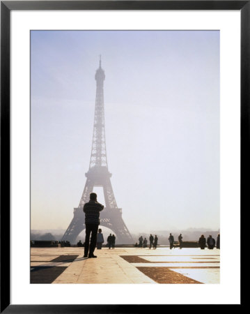 Tourist Taking Photograph Of The Eiffel Tower, Paris, Ile-De-France, France by Jan Stromme Pricing Limited Edition Print image
