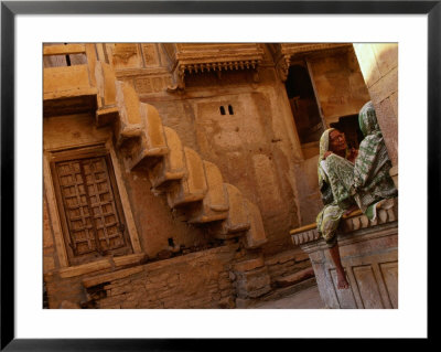 Pair Of Women Chatting At Jaisalmer Fort, Jaisalmer, Rajasthan, India by Dallas Stribley Pricing Limited Edition Print image