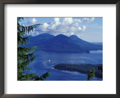 Aerial View Of Boat And Annette Island Near Ketchikan, Inside Passage, Alaska, Usa by Howie Garber Pricing Limited Edition Print image