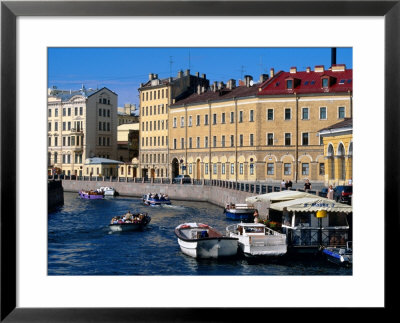 Boats Cruising On Moyka Canal, St. Petersburg, Russia by Jonathan Smith Pricing Limited Edition Print image