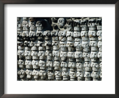 Wall Of Skulls In Templo Mayor, Zocalo District, Mexico City, Mexico by Richard Nebesky Pricing Limited Edition Print image