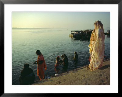 The Ganges (Ganga) River Waterfront, Varanasi (Benares), Uttar Pradesh, India by John Henry Claude Wilson Pricing Limited Edition Print image