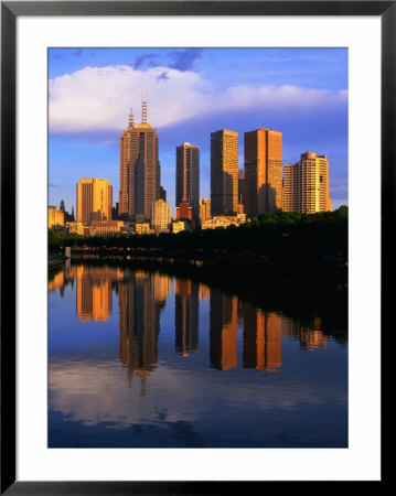 City Skyline Reflected In Yarra River, Melbourne, Australia by Paul Sinclair Pricing Limited Edition Print image