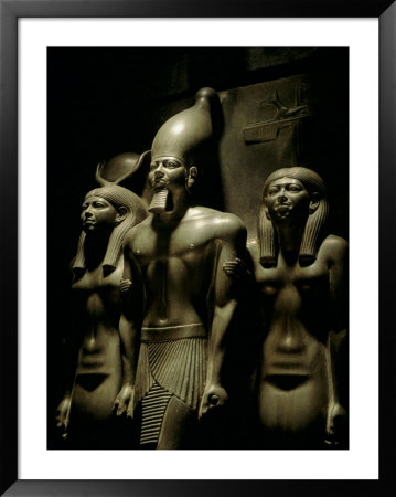 Pharaoh Menkaure With Two Goddesses, Egyptian Museum, Cairo, Egypt by Kenneth Garrett Pricing Limited Edition Print image