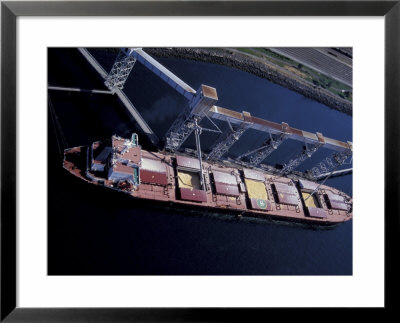 Freighter Being Loaded With Wheat, Elliott Bay Grain Terminal, Seattle, Washington, Usa by William Sutton Pricing Limited Edition Print image