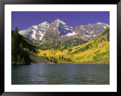 Maroon Lake And Autumn Foliage, Maroon Bells, Co by David Carriere Pricing Limited Edition Print image