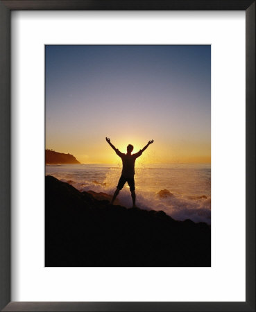 Man, Sunset, And Waves, Palos Verdes Peninsula, Ca by Francie Manning Pricing Limited Edition Print image