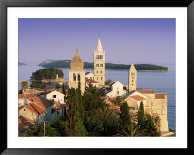 Medieval Rab Bell Towers And Elevated View Of The Town, Dalmatian Coast, Croatia by Gavin Hellier Pricing Limited Edition Print image