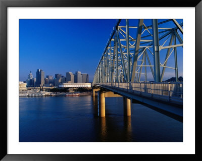 Taylor-Southgate Bridge On Ohio River With City In Background, Cincinnati, Usa by Richard I'anson Pricing Limited Edition Print image