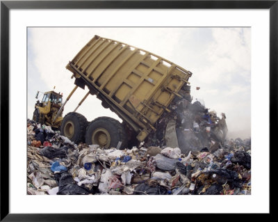 Lorry Arrives At Waste Tipping Area At Landfill Site, Mucking, London by Louise Murray Pricing Limited Edition Print image
