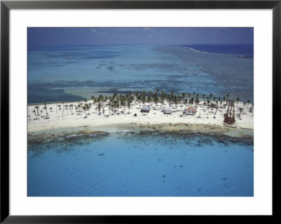Narrow Beach Surrounded By Coral Reefs, Belize by Greg Johnston Pricing Limited Edition Print image