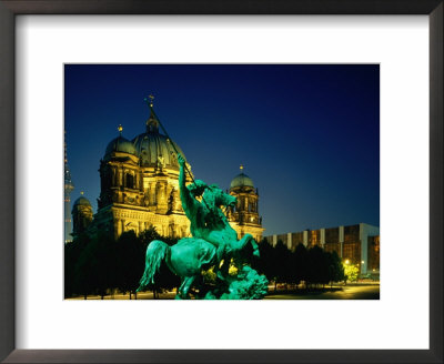 Statue In Front Of Berliner Dom (Berlin Cathedral), Berlin, Greater Berlin, Germany by Jon Davison Pricing Limited Edition Print image