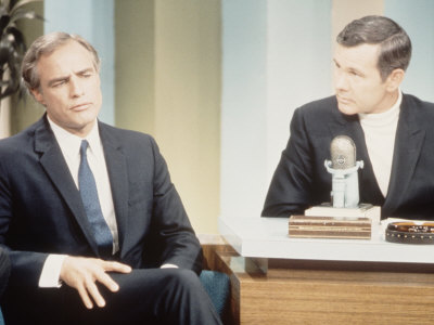Actor Marlon Brando Being Interviewed By Johnny Carson On The Johnny Carson Show by Arthur Schatz Pricing Limited Edition Print image
