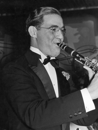 Bandleader Clarinetist Benny Goodman Playing A Solo With Band, Manhattan Room, Hotel Pennsylvania by Rex Hardy Jr. Pricing Limited Edition Print image