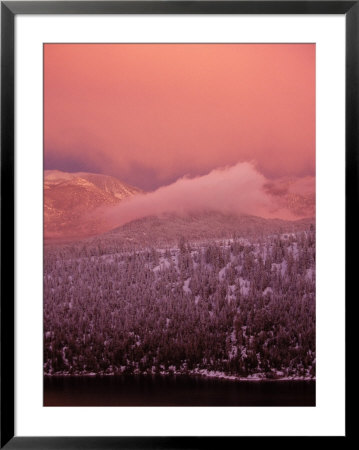 Lake Tahoe At Sunset With Snow, California by Wayne Hoy Pricing Limited Edition Print image