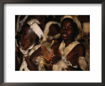 Boys In Traditional Dance Performance Victoria Falls Park, Matabeleland North, Zimbabwe by John Borthwick Pricing Limited Edition Print image