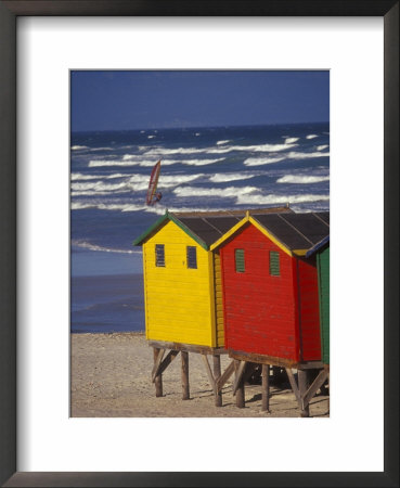 Colorful Bathing Boxes, South Africa by Stuart Westmoreland Pricing Limited Edition Print image