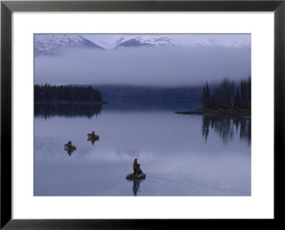 Three Fishermen At Kenai Lake, Ak by Hal Gage Pricing Limited Edition Print image