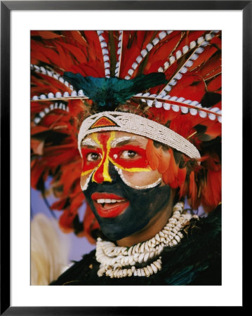 Dressed Up In Huli Regalia, This Young Woman Is Ready To Attend The Annual Sing-Sing Dance by Jodi Cobb Pricing Limited Edition Print image