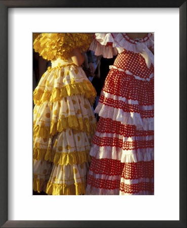 Colorful Flamenco Dresses At Feria De Abril, Sevilla, Spain by John & Lisa Merrill Pricing Limited Edition Print image
