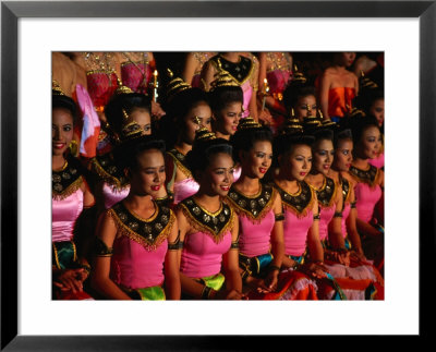 Girls Dressed In Traditional Clothing For Loi Krathong, A Full Moon Festival, Thailand by Joe Cummings Pricing Limited Edition Print image