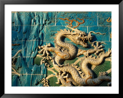 Detail Of The Nine Dragon Screen In Beihai Park, Beijing, China by Jonathan Smith Pricing Limited Edition Print image