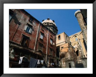 Courtyard With Houses And Church Dome, Naples, Italy by Martin Moos Pricing Limited Edition Print image