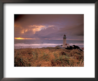 North Head Lighthouse At Sunset, Fort Canby State Park, Washington, Usa by Brent Bergherm Pricing Limited Edition Print image
