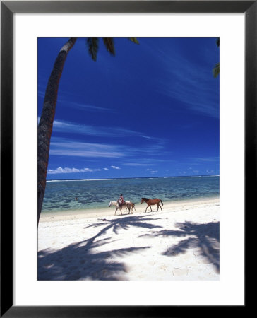 Palm Trees And Horses, Tambua Sands, Coral Coast, Fiji by David Wall Pricing Limited Edition Print image