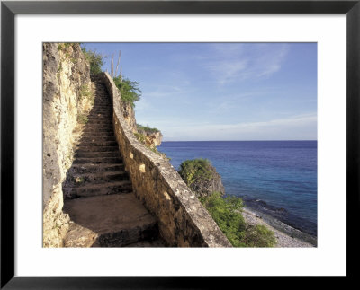 1,000 Steps Limestone Stairway In Cliff, Bonaire, Caribbean by Greg Johnston Pricing Limited Edition Print image