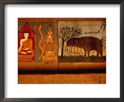 Mural In Buddhist Monastery At Xishuangbanna, Yunnan, China by Diana Mayfield Pricing Limited Edition Print image