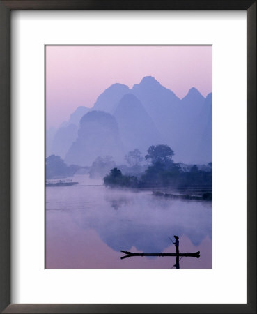 Li River And Limestone Mountains And River,Yangshou, Guangxi Province, China by Steve Vidler Pricing Limited Edition Print image