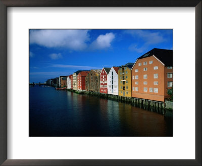 Nidelva River And Warehouses, Trondheim, Nord-Trondelag, Norway by Jon Davison Pricing Limited Edition Print image