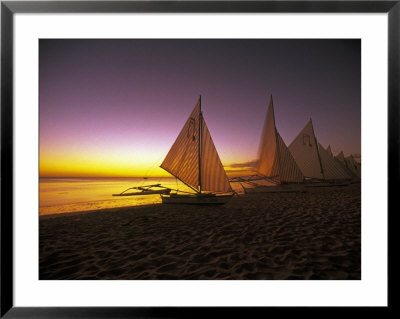 Sailboats On The Beach Of Boracay, Philippines by Dorian Weber Pricing Limited Edition Print image