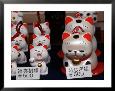 Display Of Lucky Cats, Japanese Cultural Icon For Good Fortune, Akasaka, Tokyo, Japan by Nancy & Steve Ross Pricing Limited Edition Print image