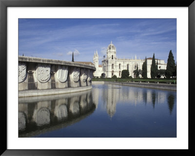 Praca Do Imperio Fountain And Jeronimos Monastery, Lisbon, Portugal by Michele Molinari Pricing Limited Edition Print image