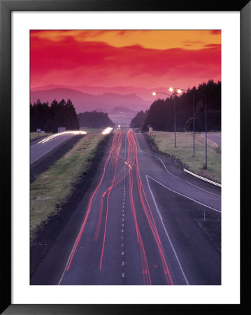 Highway Traffic At Sunset, Oregon by Charlie Borland Pricing Limited Edition Print image