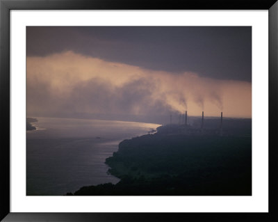 Aerial View Of The Ohio River And The Industrial Structures On Its Banks by Kenneth Garrett Pricing Limited Edition Print image