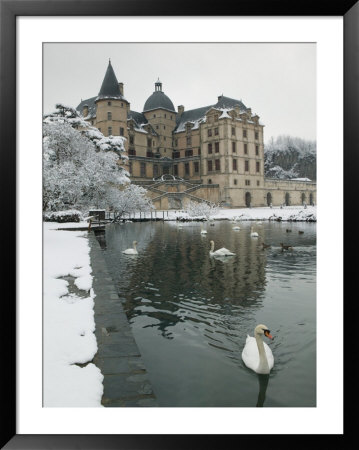 Chateau De Vizille Park, Swan Lake, Vizille, Isere, French Alps, France by Walter Bibikow Pricing Limited Edition Print image