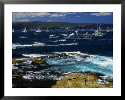 Yachts And Spectator Craft Sailing In Sydney Harbour, Sydney, Australia by Barnett Ross Pricing Limited Edition Print image